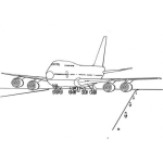 Dibujo para colorear Avion Aterrizando Para Colorear