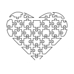Dibujo para colorear Colorear Rompecabezas De Corazon