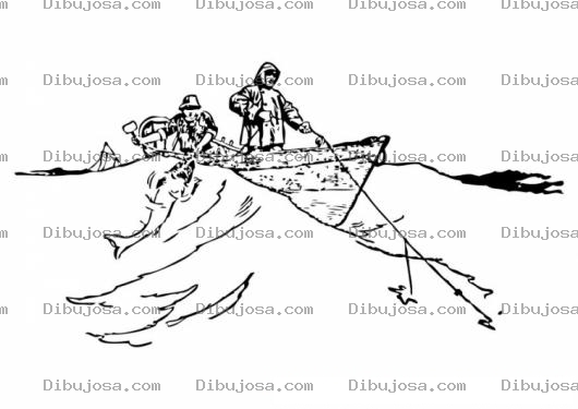 Dibujo para colorear Colorear Pescadores En Lancha En Altamar