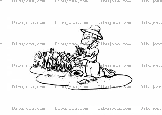 Dibujo para colorear Colorear Mujer Jardinera