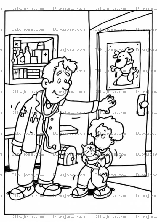 Dibujo para colorear Colorear Veterinario Medico De Animales