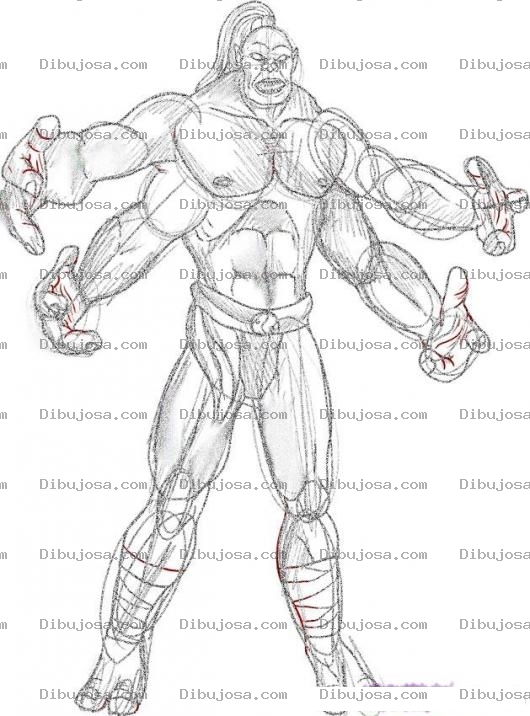Dibujo para colorear Goro Mortal Kombat Coloring Page
