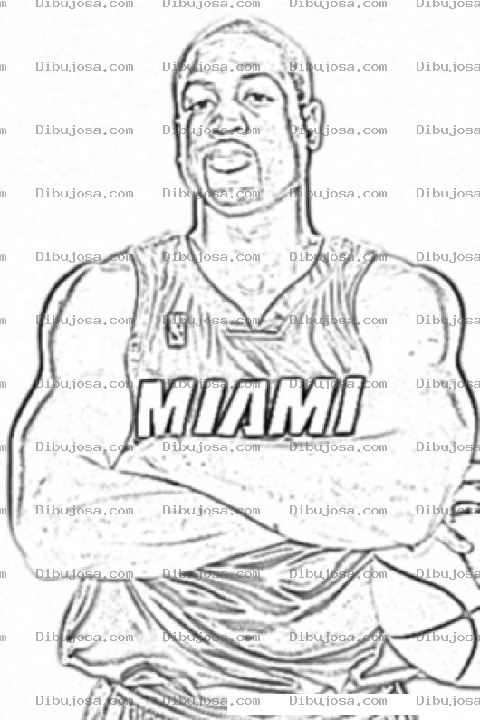 Dibujo para colorear Dwyane Wade Nba Player Coloring Page Jugador De La Nba Para Colorear