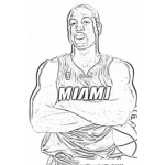 Dibujo para colorear Dwyane Wade Nba Player Coloring Page Jugador De La Nba Para Colorear