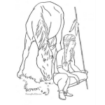 Dibujo para colorear Un Indio Y Su Caballo Para Colorear