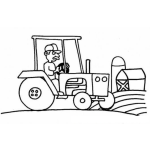 Dibujo para colorear Dibujo De Granjero Con Tractor Para Colorear