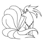 Dibujo para colorear Dibujo De Feunard Zorro De Pokemon Con Varias Colas
