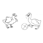 Dibujo para colorear Colorear Patos Jugando Pelota
