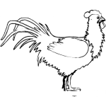 Dibujo para colorear Colorear Gallo Pensativo