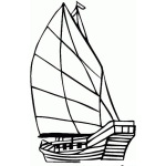 Dibujo para colorear Colorear Barco De Madera De Vela