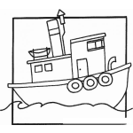 Dibujo para colorear Colorear Barquito Con Tres Llantas