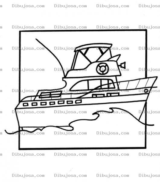 Dibujo para colorear Colorear Yate Con Barandas