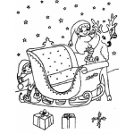 Dibujo para colorear Colorear Duendes De Santaclos Preparando El Trineo De Navidad