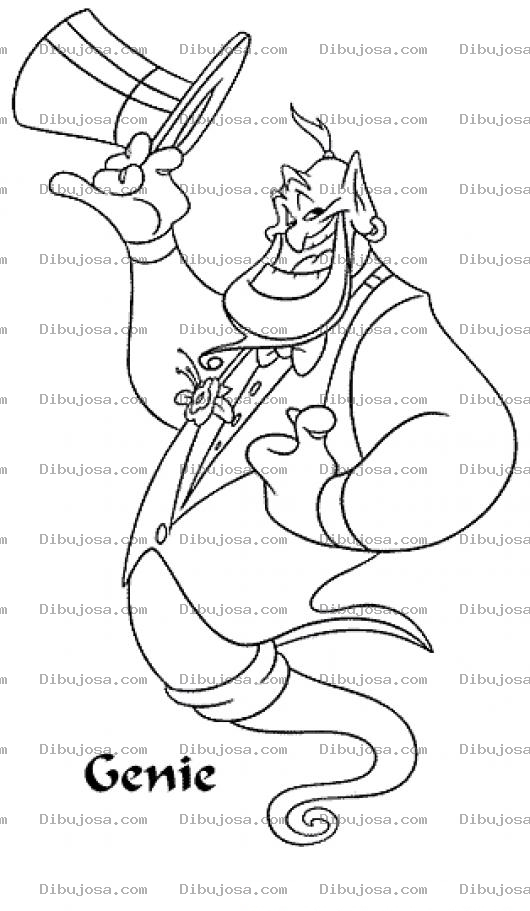 Dibujo para colorear Dibujo Del Genio De Aladino Para Colorear Y Pintar