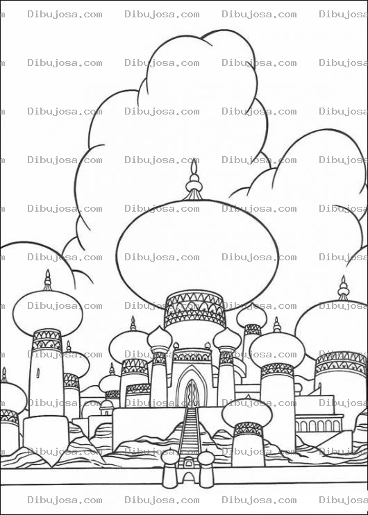 Dibujo para colorear Colorear La Ciudad De Aladino