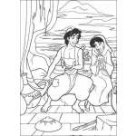 Dibujo para colorear Colorear A Aladino Con Jasmin