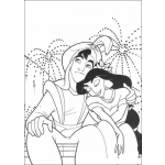 Dibujo para colorear Colorear A Jazmin Y Aladino Bajo Las Luces Campero