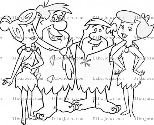 Dibujo para colorear Colorear Los Picapiedra Vilma Pedro Pablo Y Bety Para Pintar Online E Imprimir