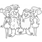 Dibujo para colorear Colorear Los Picapiedra Vilma Pedro Pablo Y Bety Para Pintar Online E Imprimir