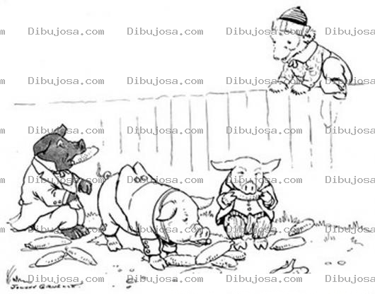 Dibujo para colorear Dibujos De Puercos Afectando Ala Ciudad