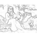 Dibujo para colorear Dibujo De Mulan Para Colorear Online Imprimir Y Pintar