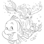 Dibujo para colorear la sirenita para pintar