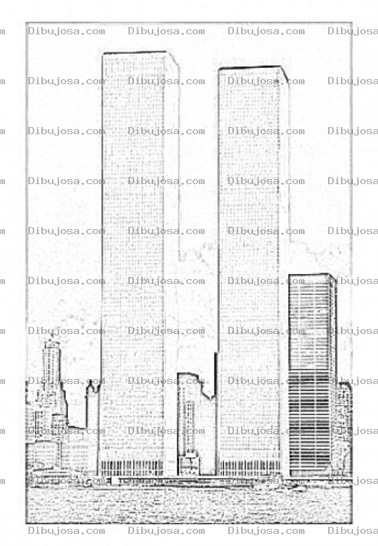 Dibujo para colorear World Trade Center Coloring Page Wtc Para Colorear Y Pintar