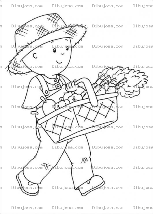 Dibujo para colorear Caillou de Granjero