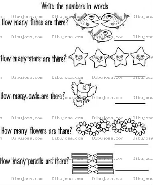 Dibujo para colorear Contar Numeros En Ingles Escribe El Numero Que Se Te Pregunta En Ingles