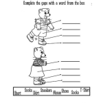 Dibujo para colorear Colorear Ropa En Ingles Pinta Y Escribe En Ingles Las Palabras Correspondientes A Cada Prenda
