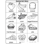 Dibujo para colorear Colorear Comestibles En Ingles