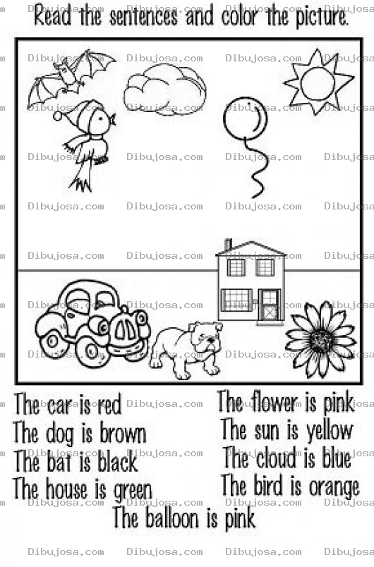 Dibujo para colorear Colorear Dibujo En Ingles Segun La Descripcion Abajo Descrita En Ingles