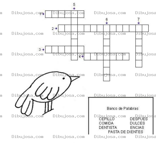 Dibujo para colorear Crucigrama Con Banco De Palabras Para Imprimir