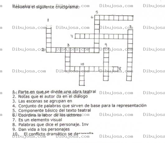 Dibujo para colorear Crucigrama Para Imprimir On Tema Teatral