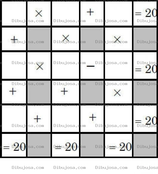 Dibujo para colorear Crucigrama Matematico Para Imprimir