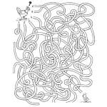 Dibujo para colorear Laberinto De La Gallina Y El Pollito Para Imprimir