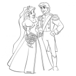 Dibujo para colorear la sirenita casandose para pintar