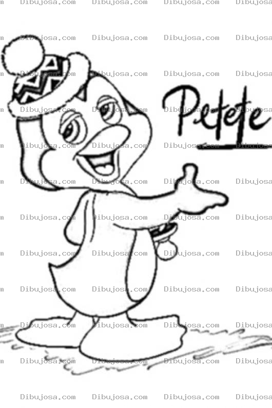 Dibujo para colorear Pinguino Petete Para Colorear