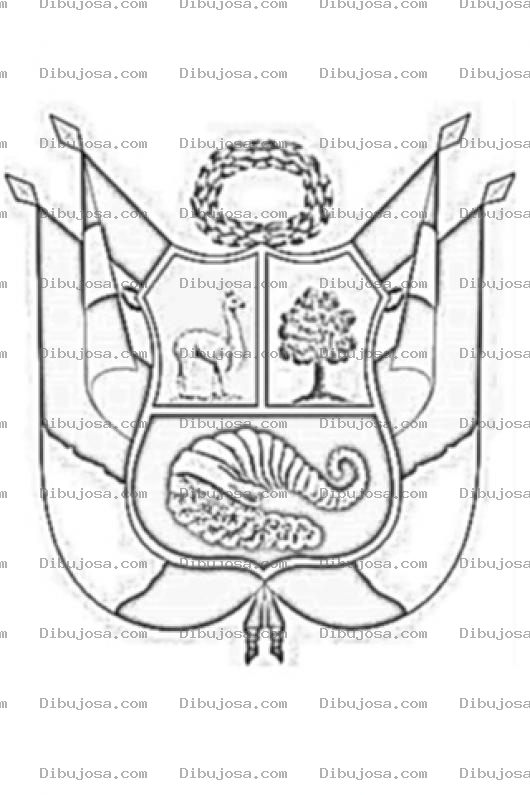 Dibujo para colorear Escudo Nacional De Peru Para Colorear
