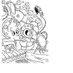 Dibujo para colorear un gran concierto debajo del mar para colorear