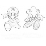 Dibujo para colorear Colorear A Mariobros Con Sonic