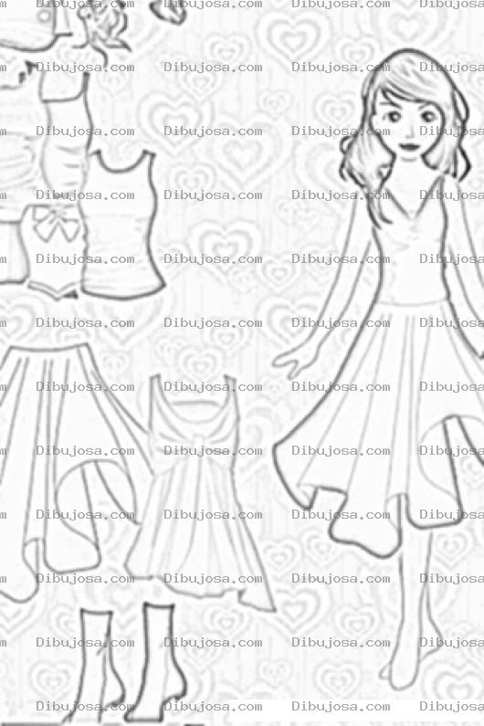 Dibujo para colorear Barbie Dress Up Free Coloring Page To Print