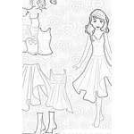 Dibujo para colorear Barbie Dress Up Free Coloring Page To Print