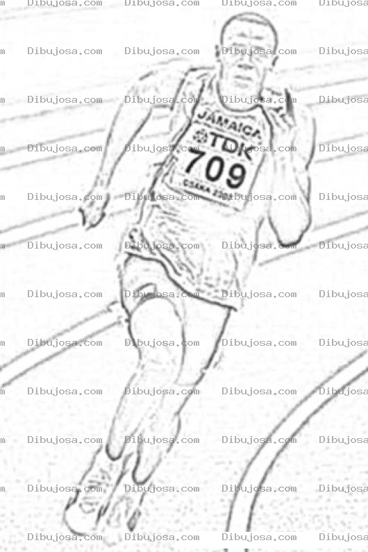 Dibujo para colorear Usain Bolt Jamaican Runner Coloring Page