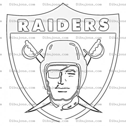 Dibujo para colorear Oakland Raiders Logo Coloring Page Para Pintar Y Colorear