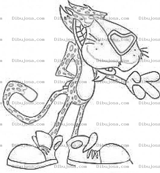 Dibujo para colorear Chetos Tigre Mascota Para Colorear