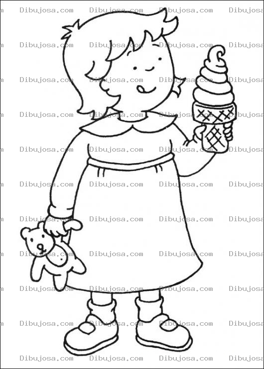 Dibujo para colorear Rossie la hermana de Caillou