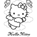 Dibujo para colorear colorear helokity con alas de angelito