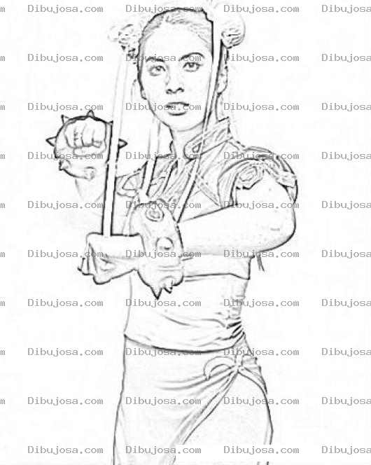 Dibujo para colorear Olivia Munn Chun Li Para Colorear