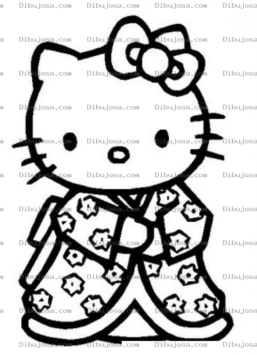 Dibujo para colorear colorear hello kity chinita